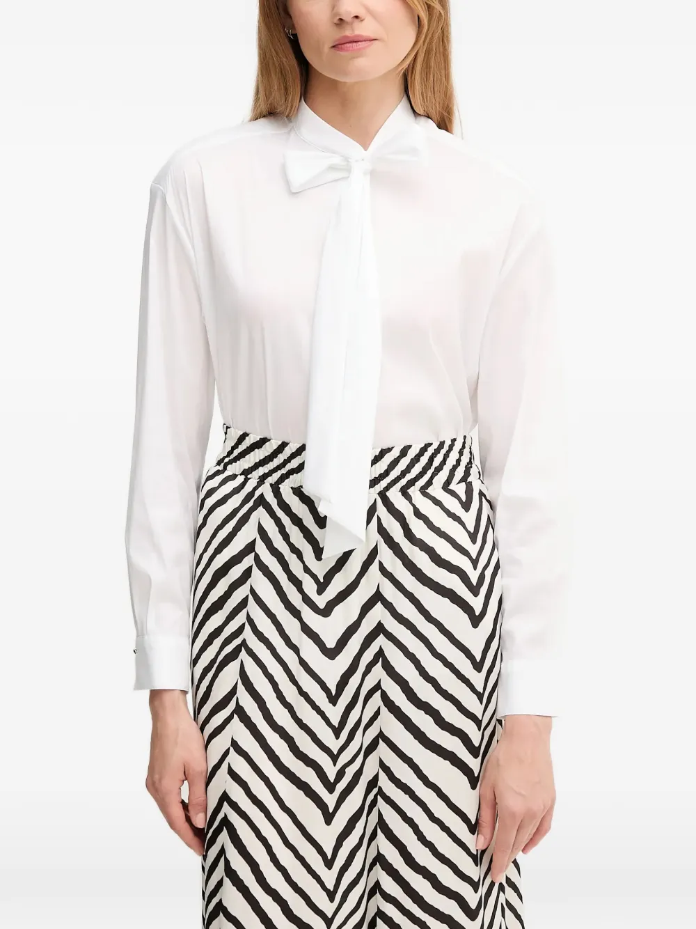 Joop! bow-detail shirt - Bianco