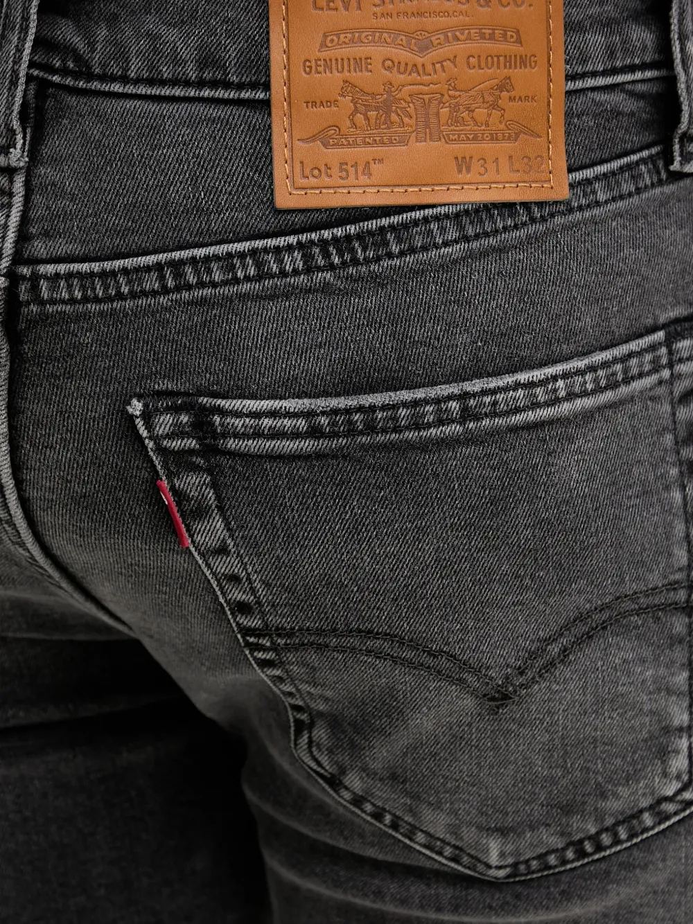 Levi's 514 jeans met riemlussen Grijs