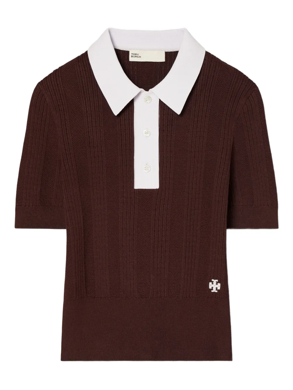 Tory Burch Pointelle polotrui Bruin