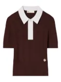 Tory Burch Pointelle polo sweater - Brown