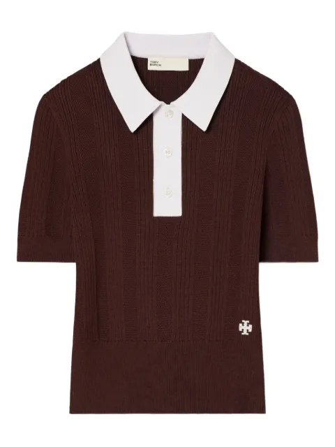 Tory Burch Pointelle polo sweater