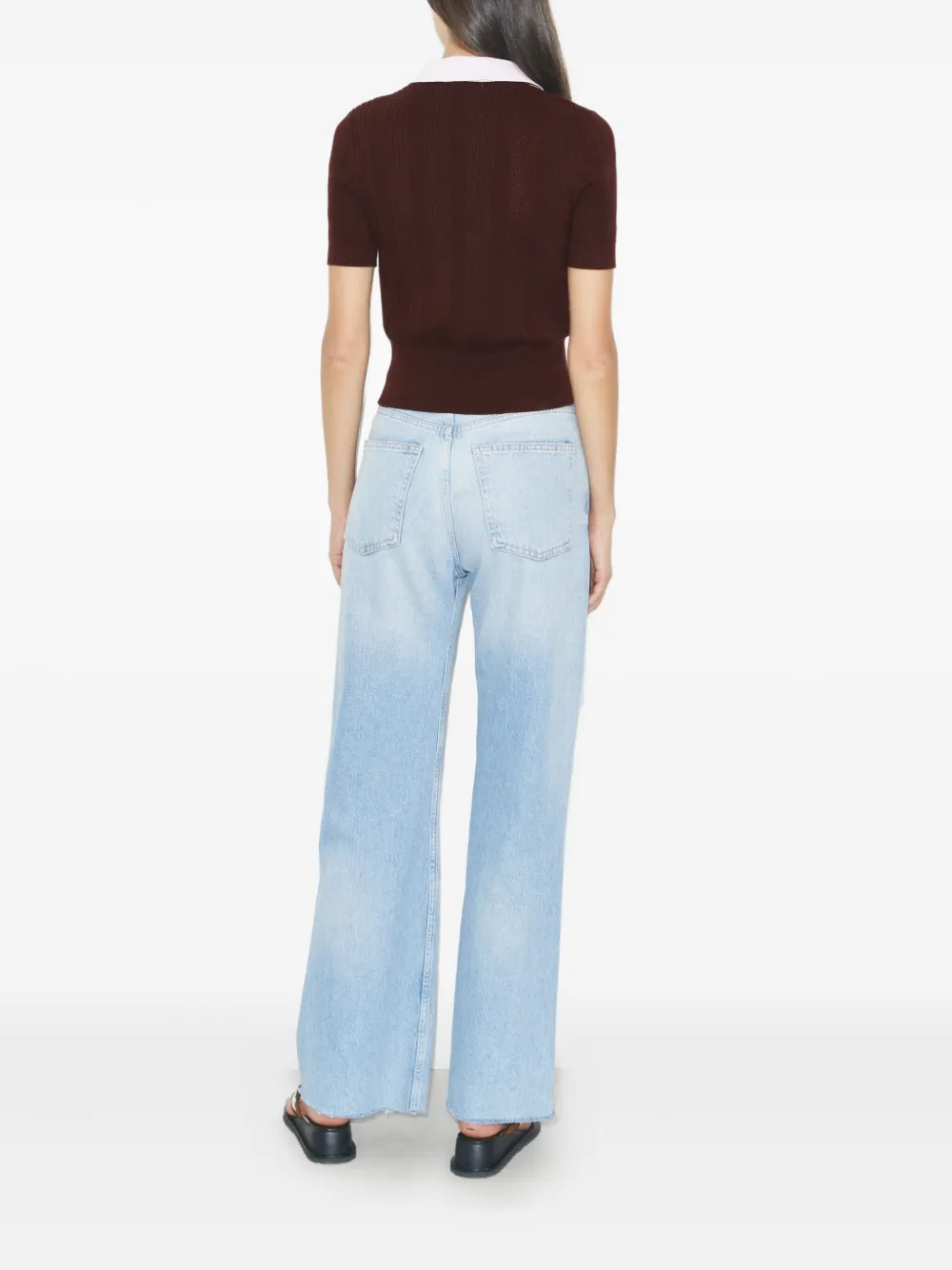 Tory Burch Pointelle polotrui Bruin