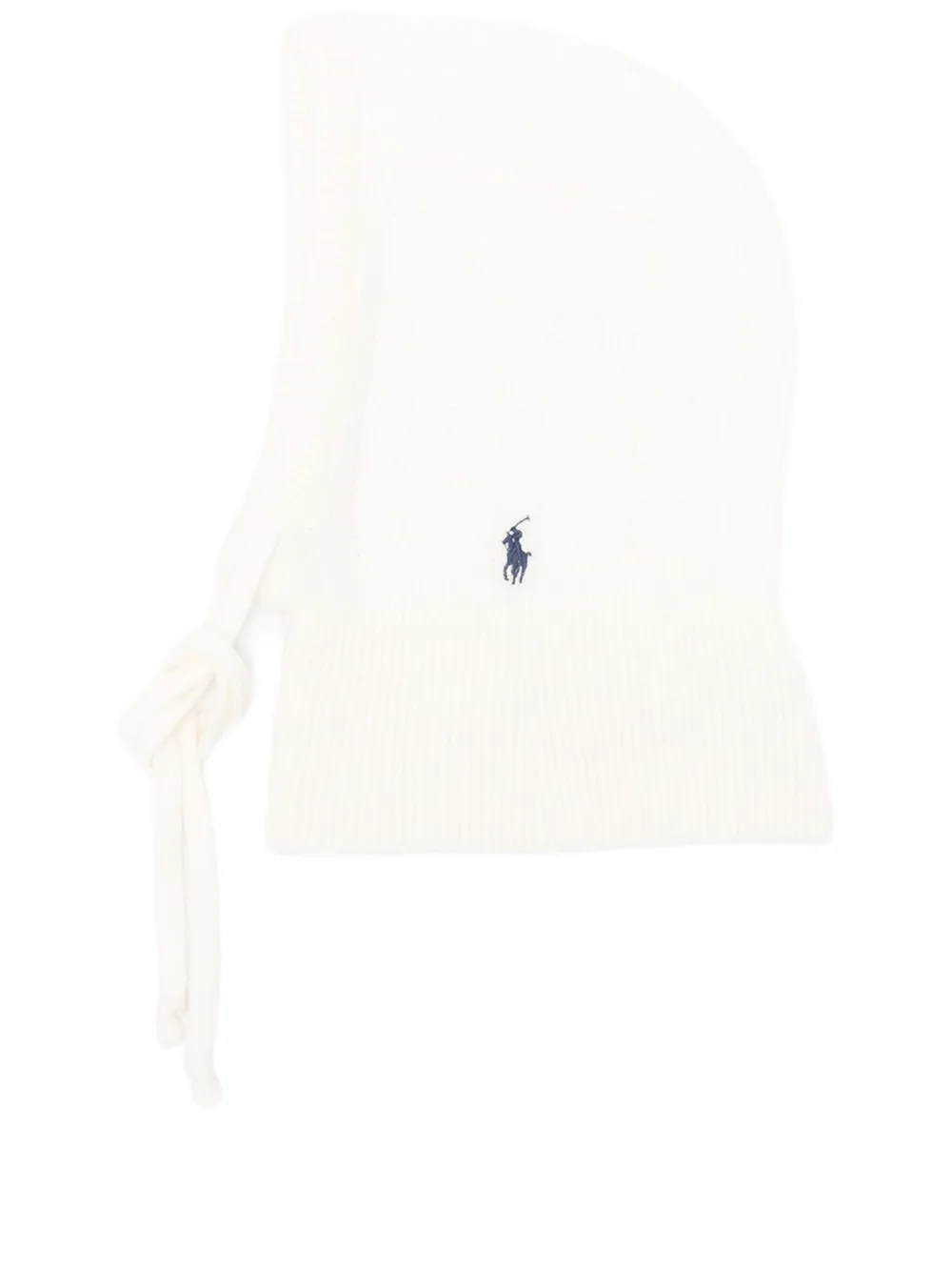 Polo Ralph Lauren Ribbed-knit Tie Balaclava In Neutral
