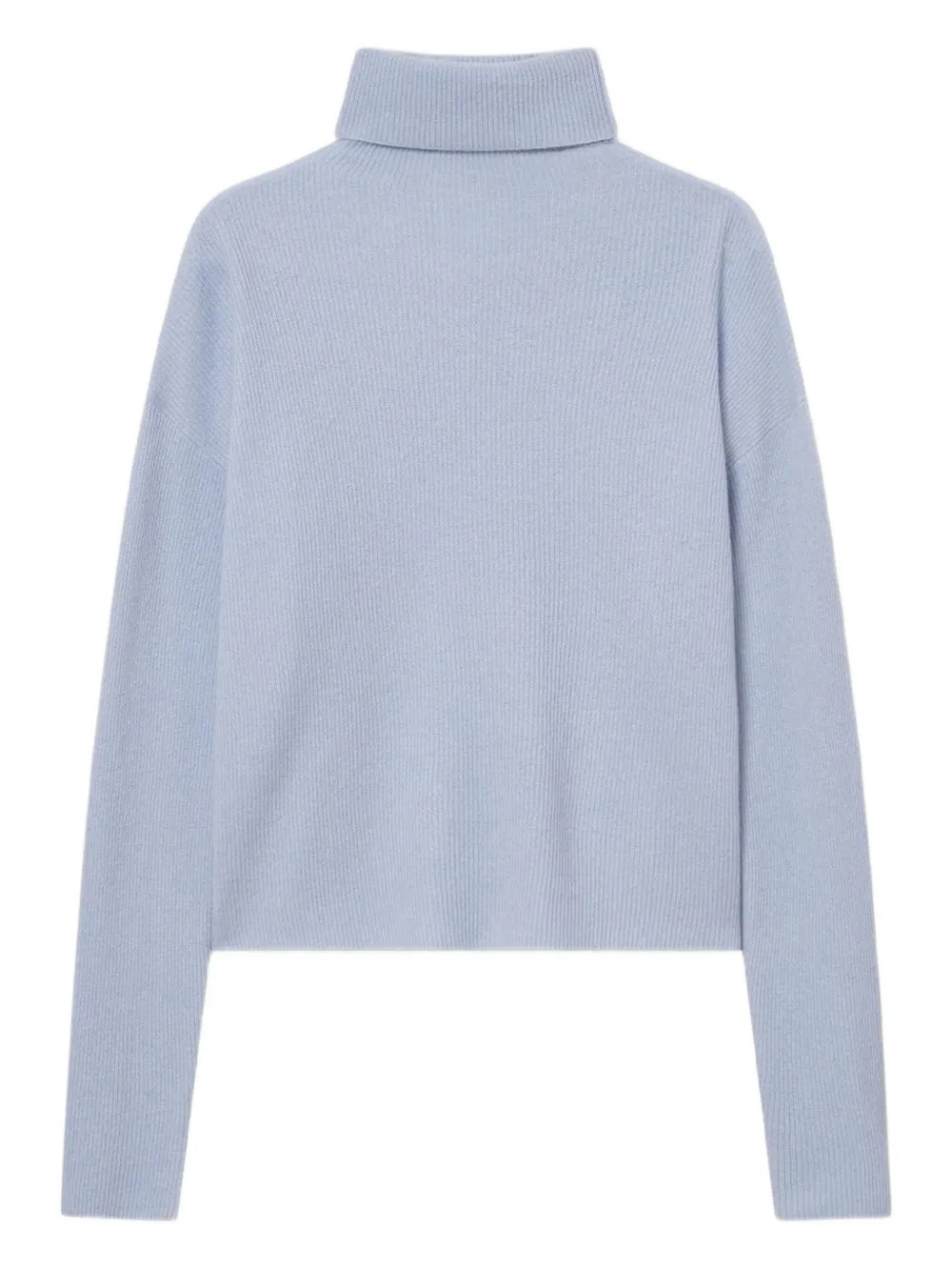 Mark Kenly Domino Tan Krystal Ribbed Turtleneck Cashmere Sweater In Blue