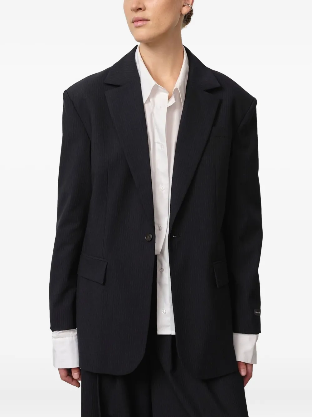 Herskind Pinstripe Single-breasted Blazer In Black
