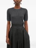 MARK KENLY DOMINO TAN Nova Light Ramie pleated wrap midi skirt - Black