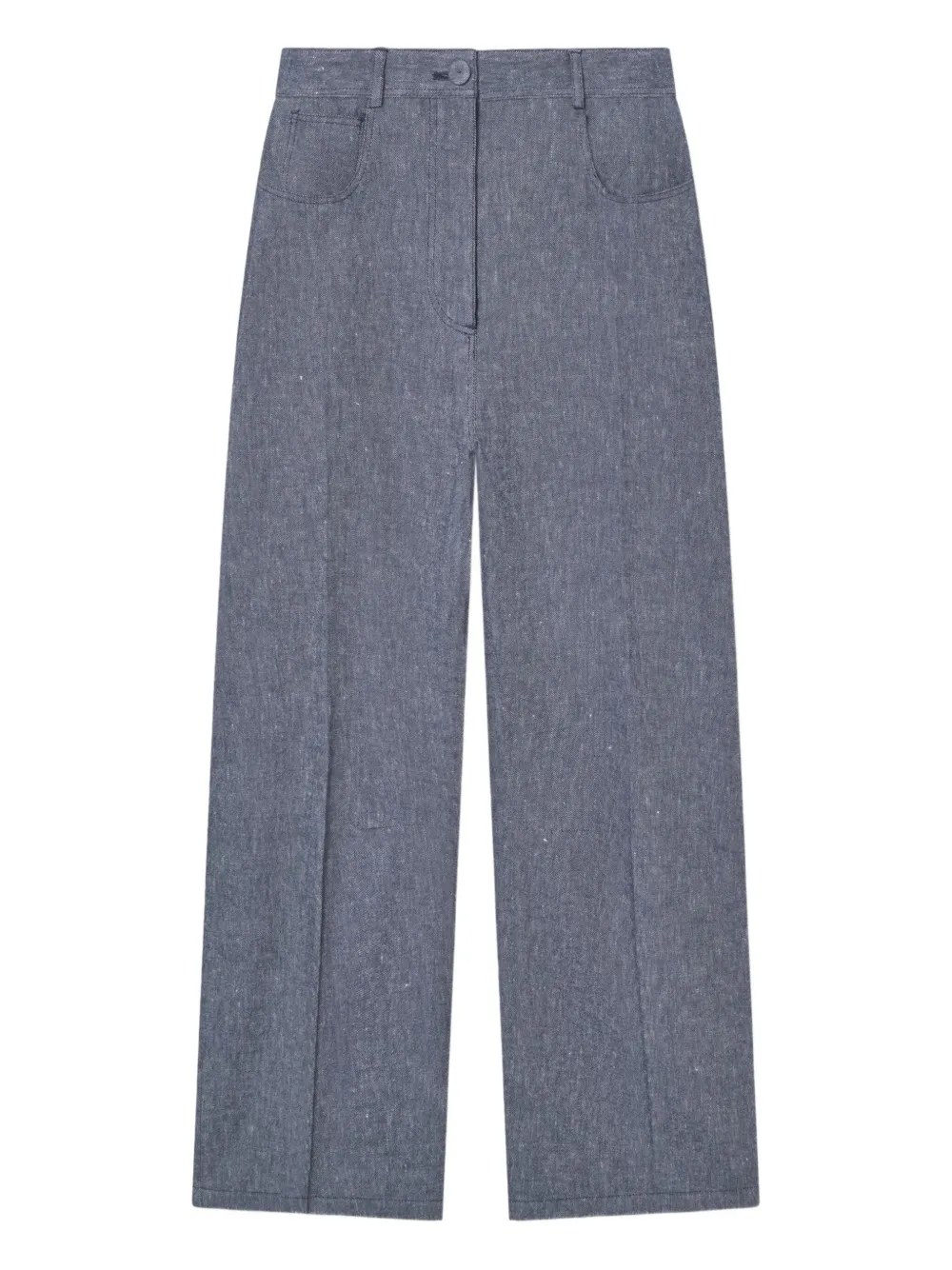 MARK KENLY DOMINO TAN Pella button-fastening wide-leg trousers | Blue | Image 1