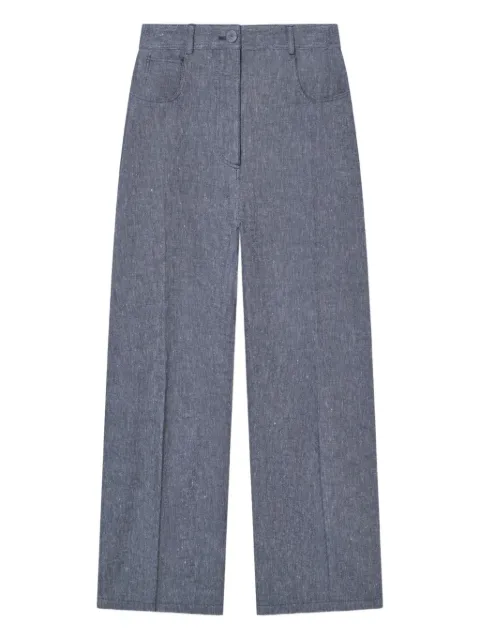 MARK KENLY DOMINO TAN Pella button-fastening wide-leg trousers