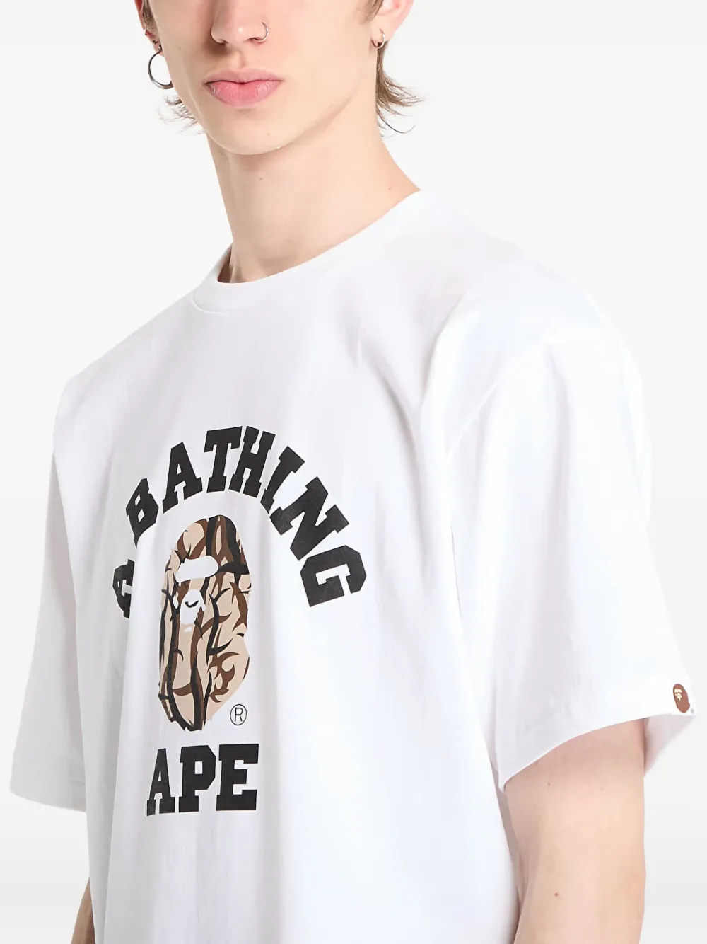 A BATHING APE T-shirt met logo Wit