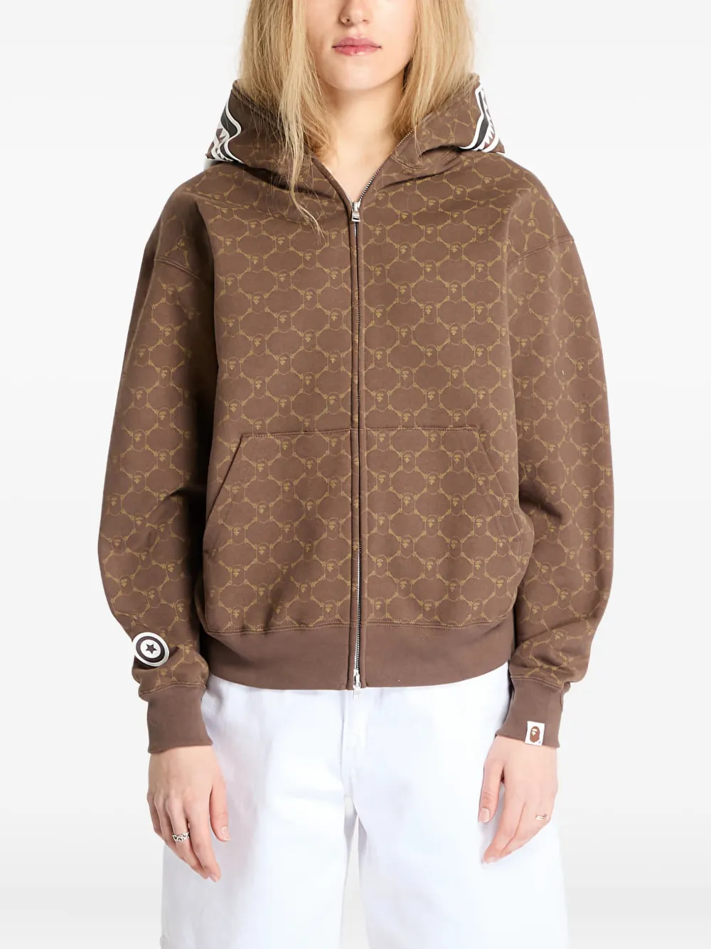 A BATHING APE monogram hoodie Bruin