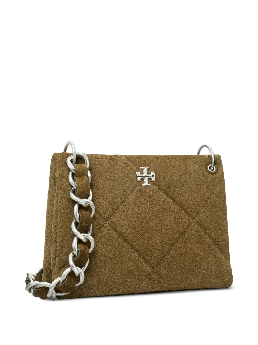 Tory Burch Kleine Kira gewatteerde schoudertas met ketting Bruin