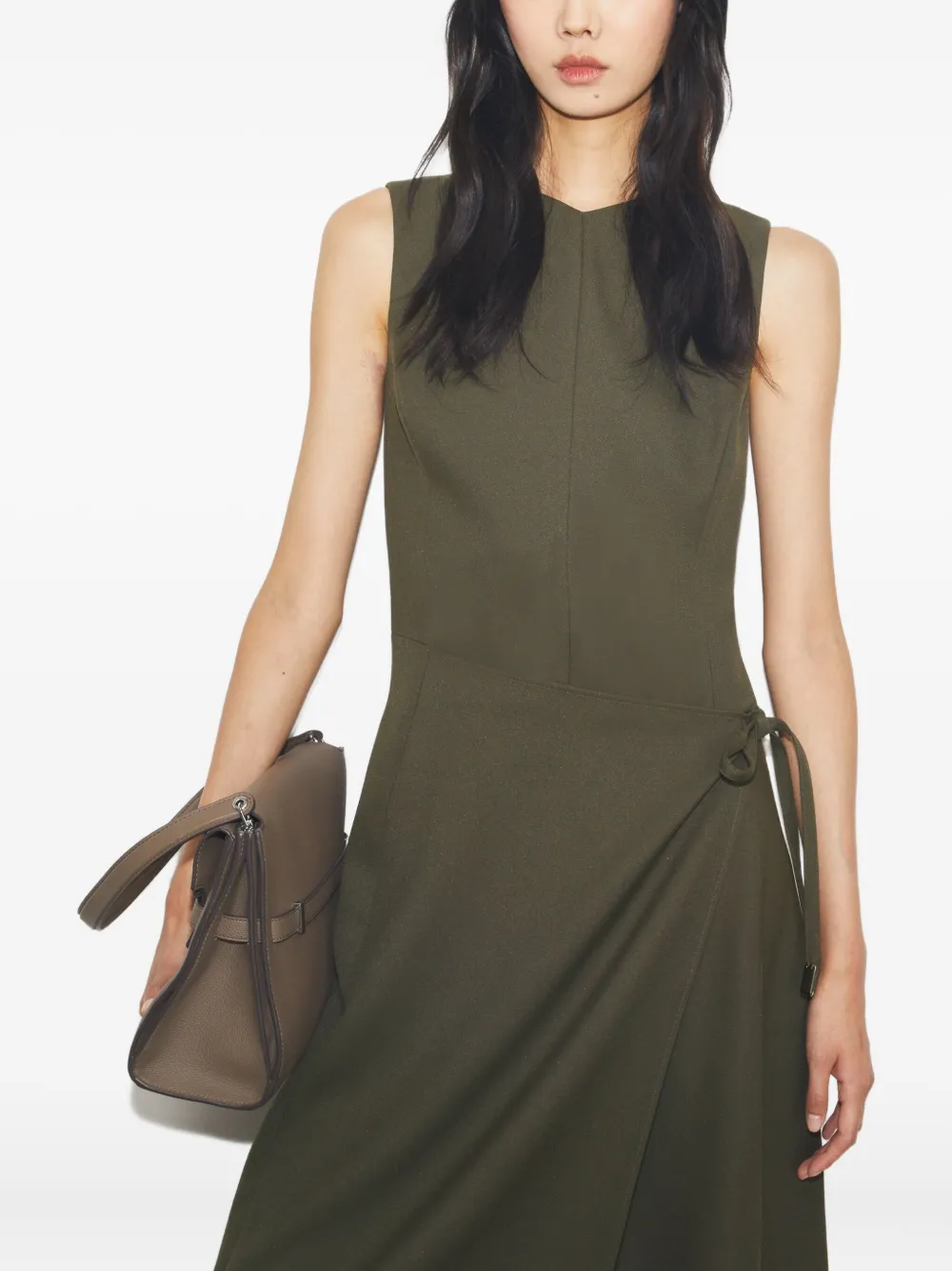 Tory Burch Asymmetrische midi-wikkeljurk Groen