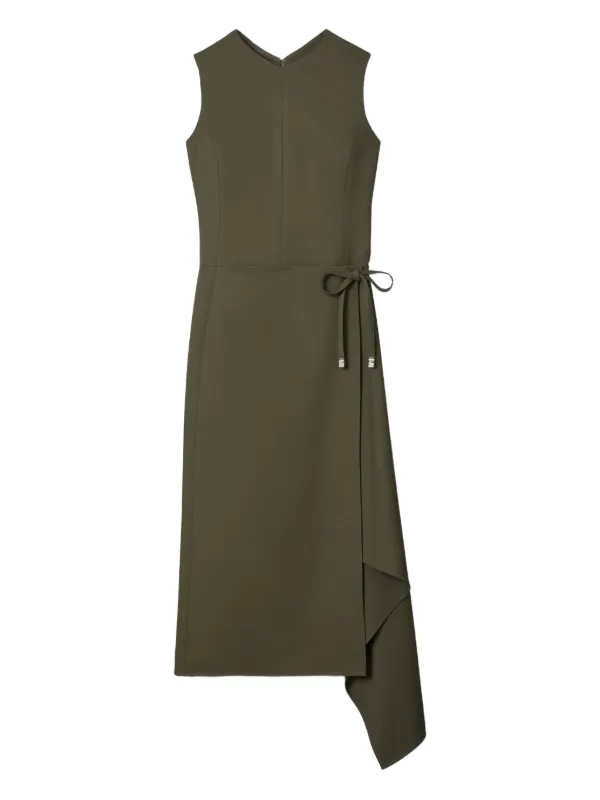 green emerald velvet dress Tory Burch Printed Midi Dress Green