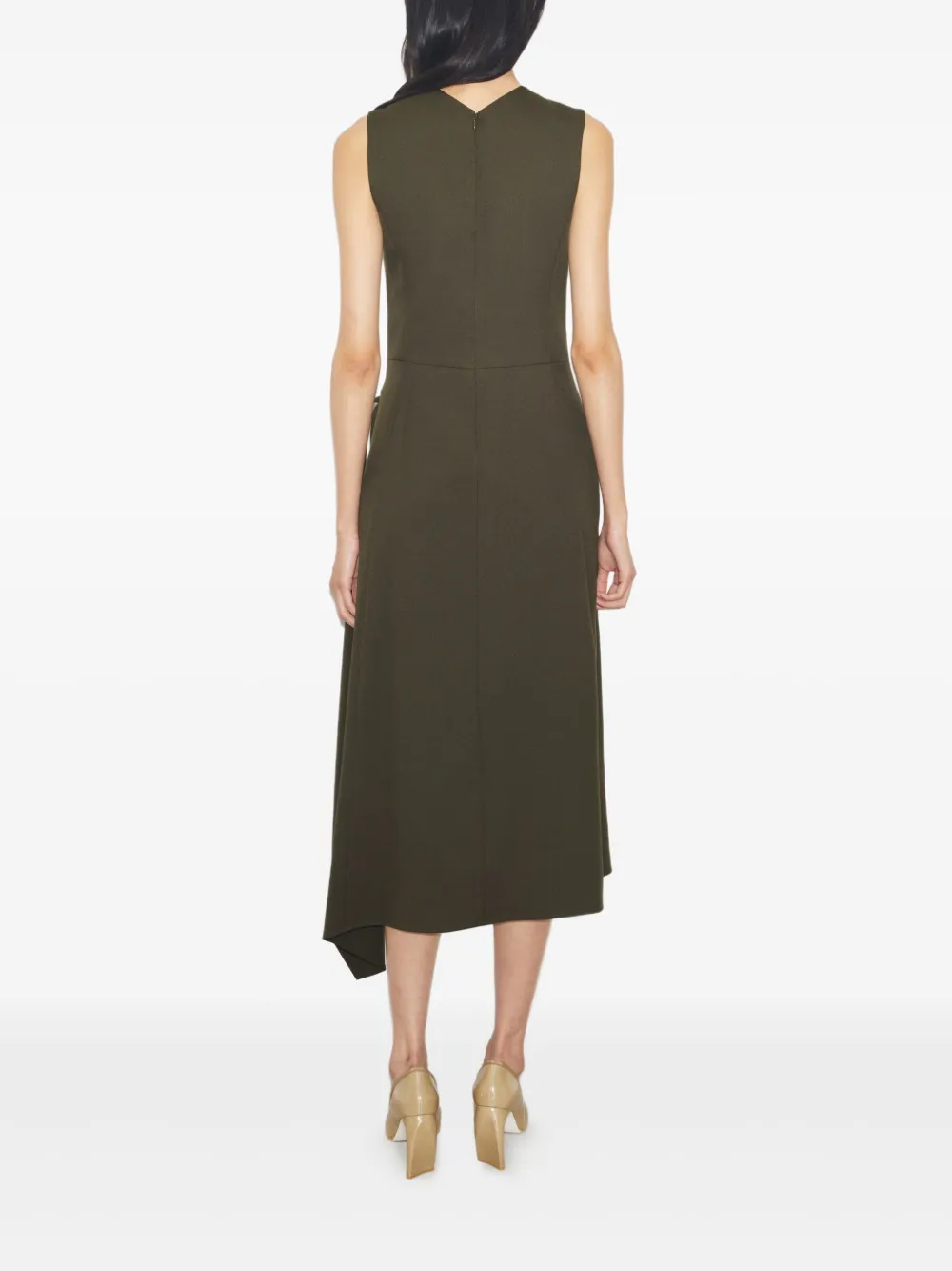 Tory Burch Asymmetrische midi-wikkeljurk Groen