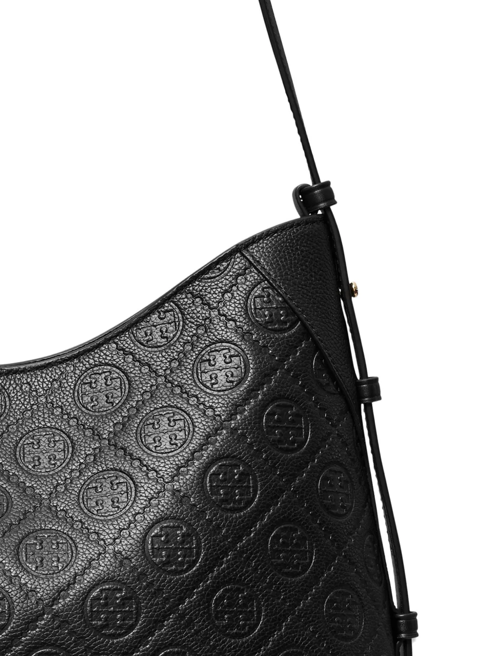Tory Burch T Monogram schoudertas van bewerkt leer Zwart