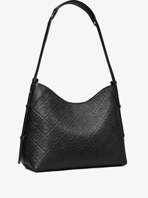 TORY BURCH T 모노그램 페블 가죽 숄더백