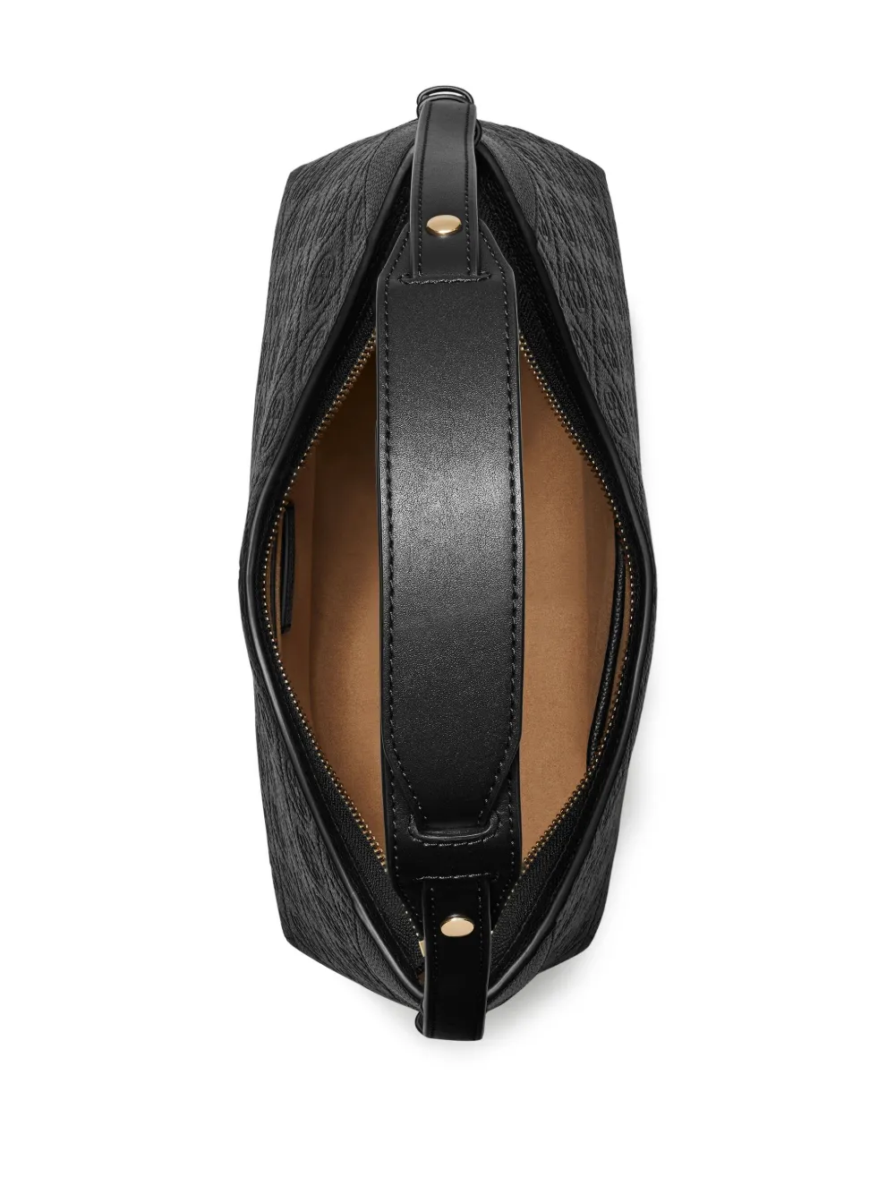 Tory Burch T Monogram schoudertas van bewerkt leer Zwart