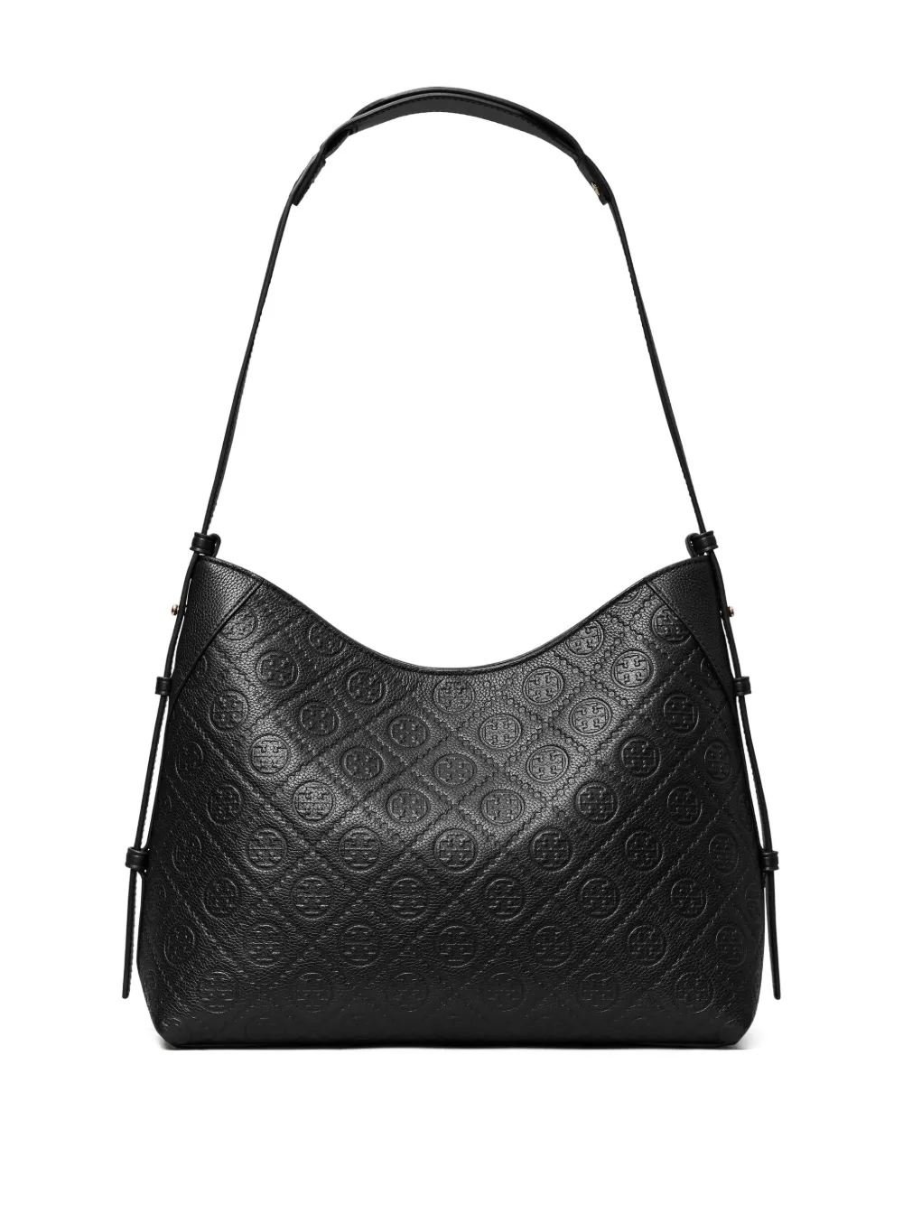 Tory Burch T Monogram schoudertas van bewerkt leer Zwart
