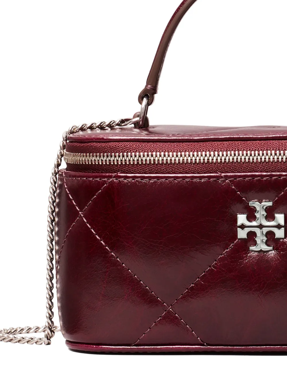 Tory Burch Quilted Top-handle Mini Bag In Red