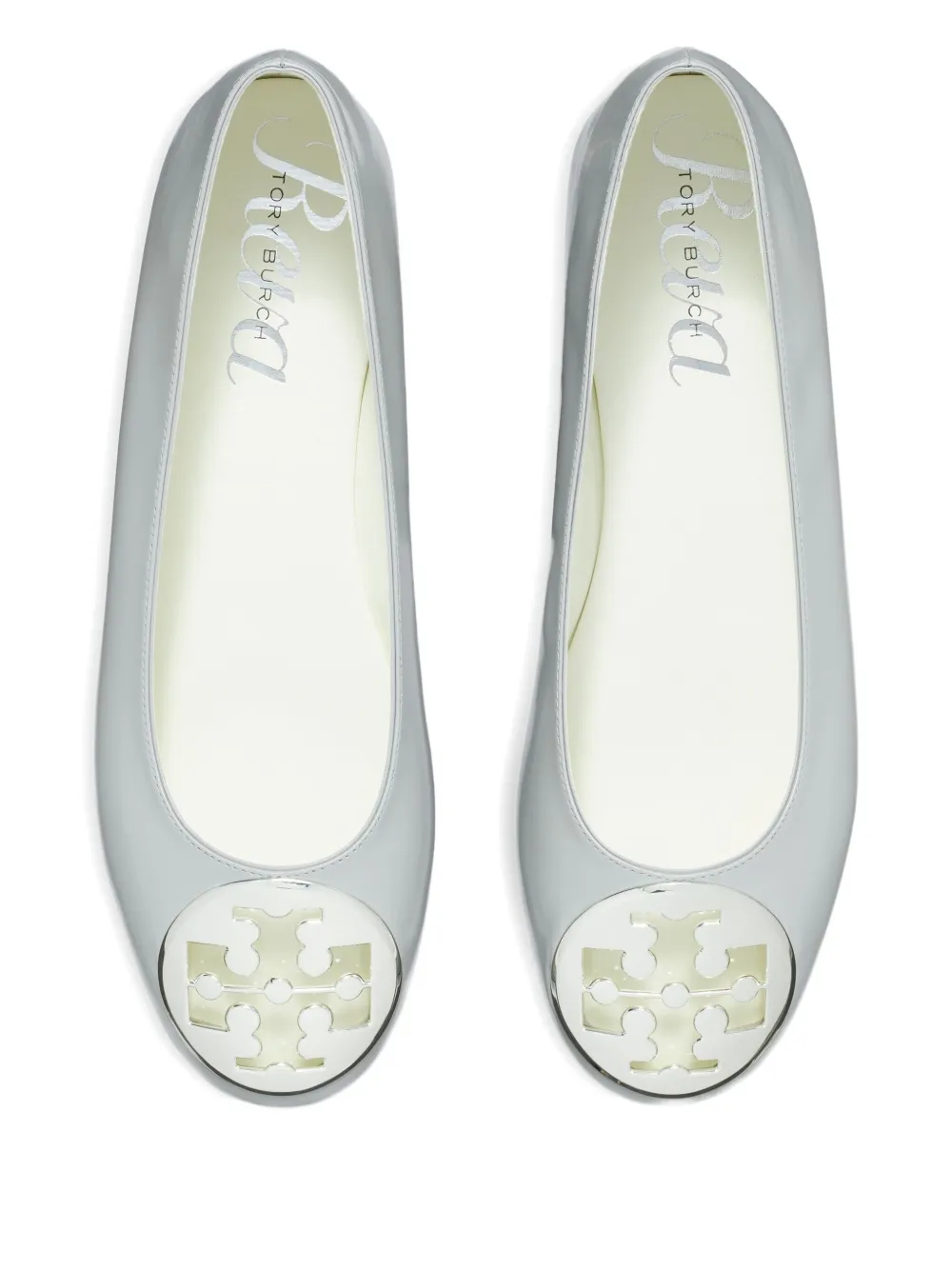 Tory Burch Reva ballerina's met logoplakkaat Grijs