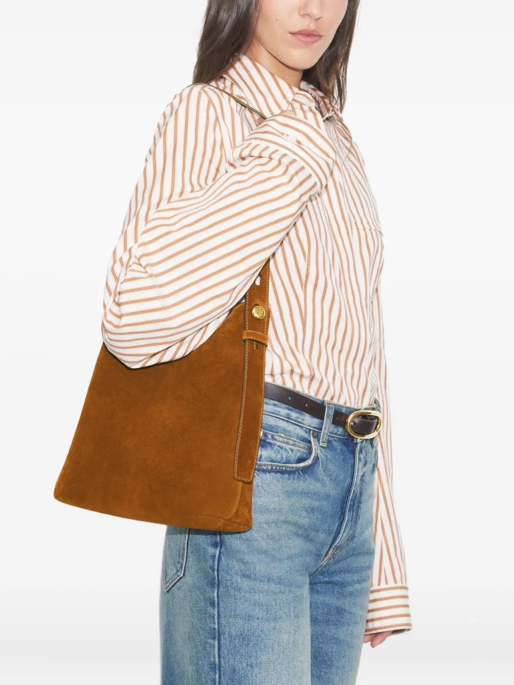 Tory Burch small Romy suede tote bag - Bruin