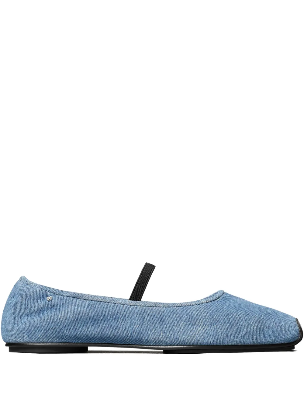 Tory Burch denim elastic-strap ballet flats Blue