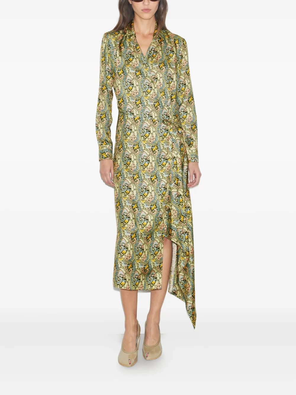 Tory Burch Wikkeljurk met paisley-print - Groen