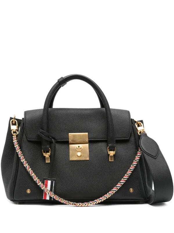 Thom Browne Bolton Bag in Soft Pebble Grain Leather in Black