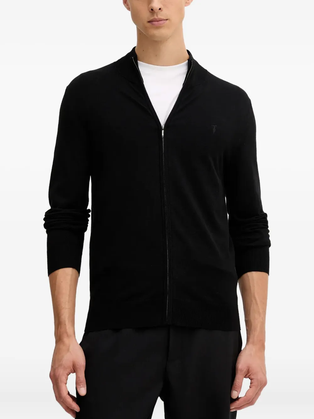 Trussardi Sweater met rits Zwart