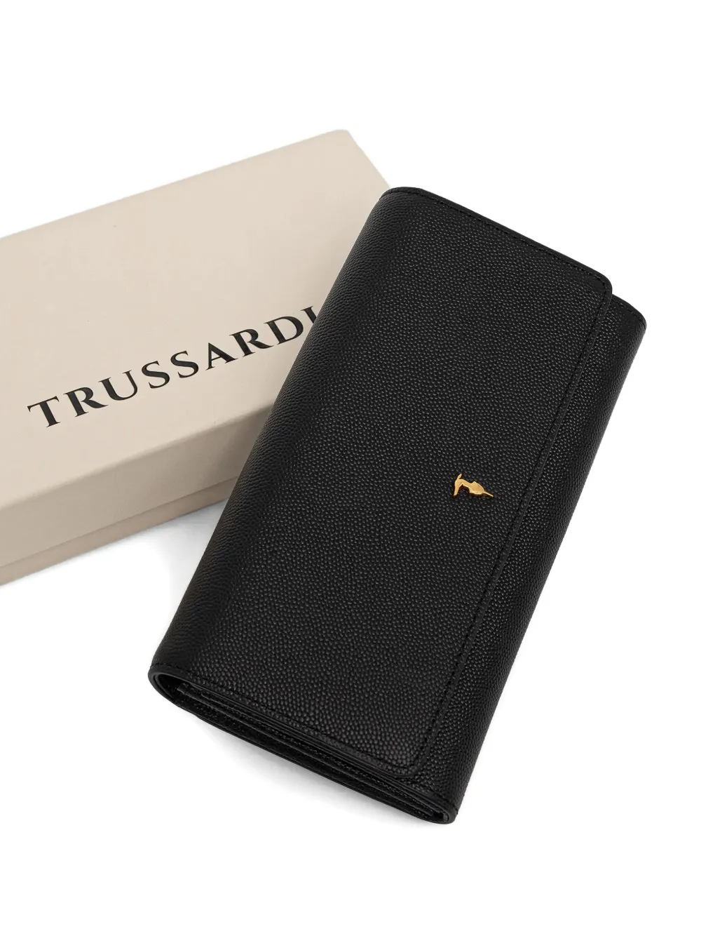Trussardi Portemonnee met logodetail Zwart