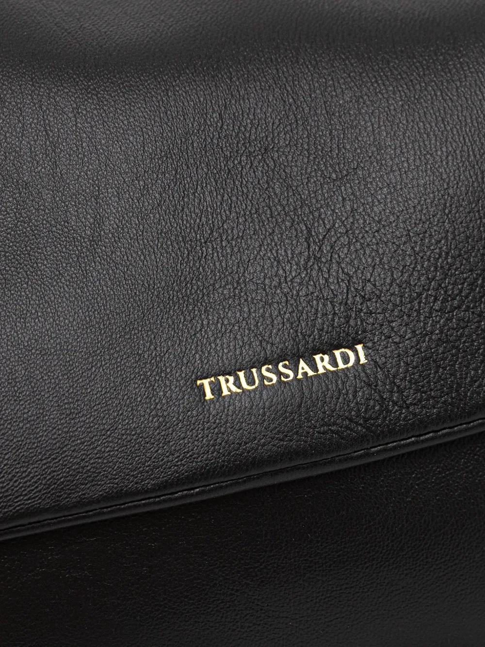 Trussardi Medium Orbita Flap Shoulder Bag In Black