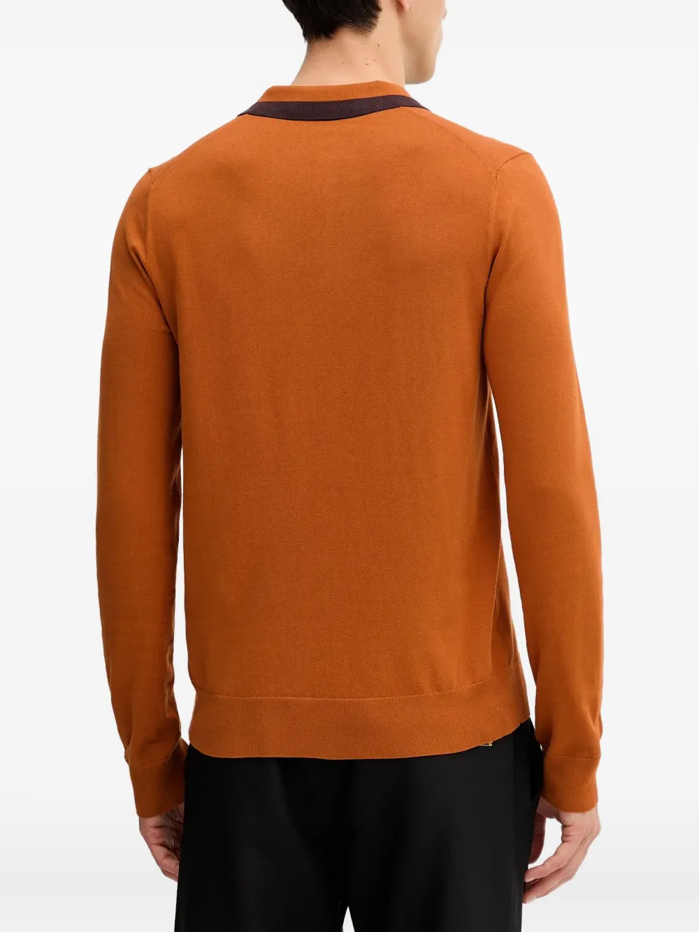 Trussardi Poloshirt met polokraag en lange mouwen Oranje