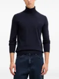 Trussardi roll-neck embroidered sweater - Blue
