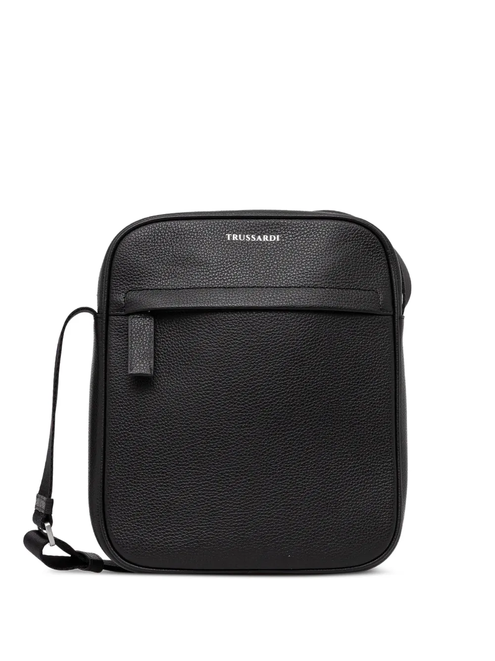 Trussardi medium leather messenger bag Zwart