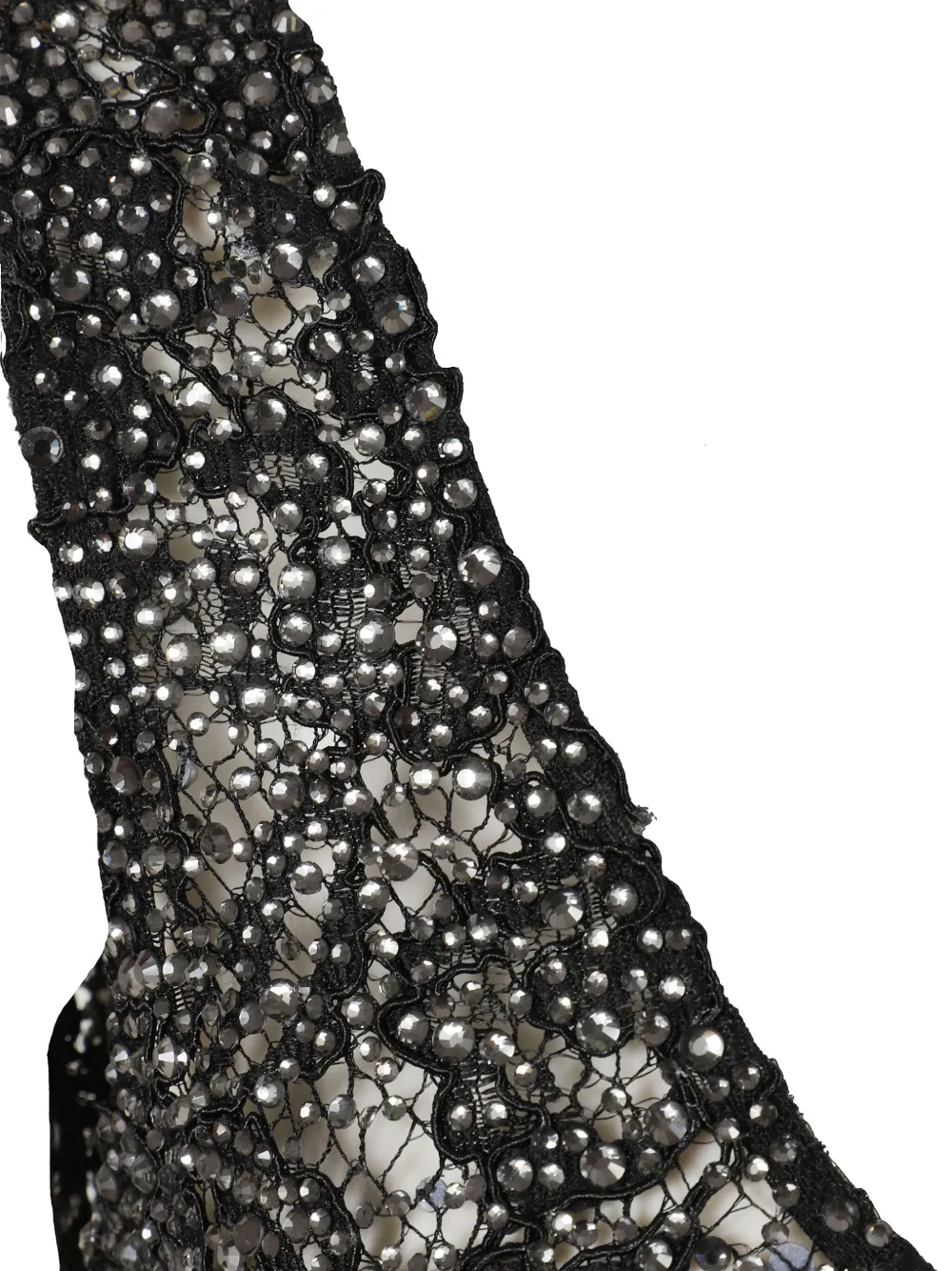 The New Arrivals Ilkyaz Ozel Maxi-jurk verfraaid met kristallen en kant Zwart