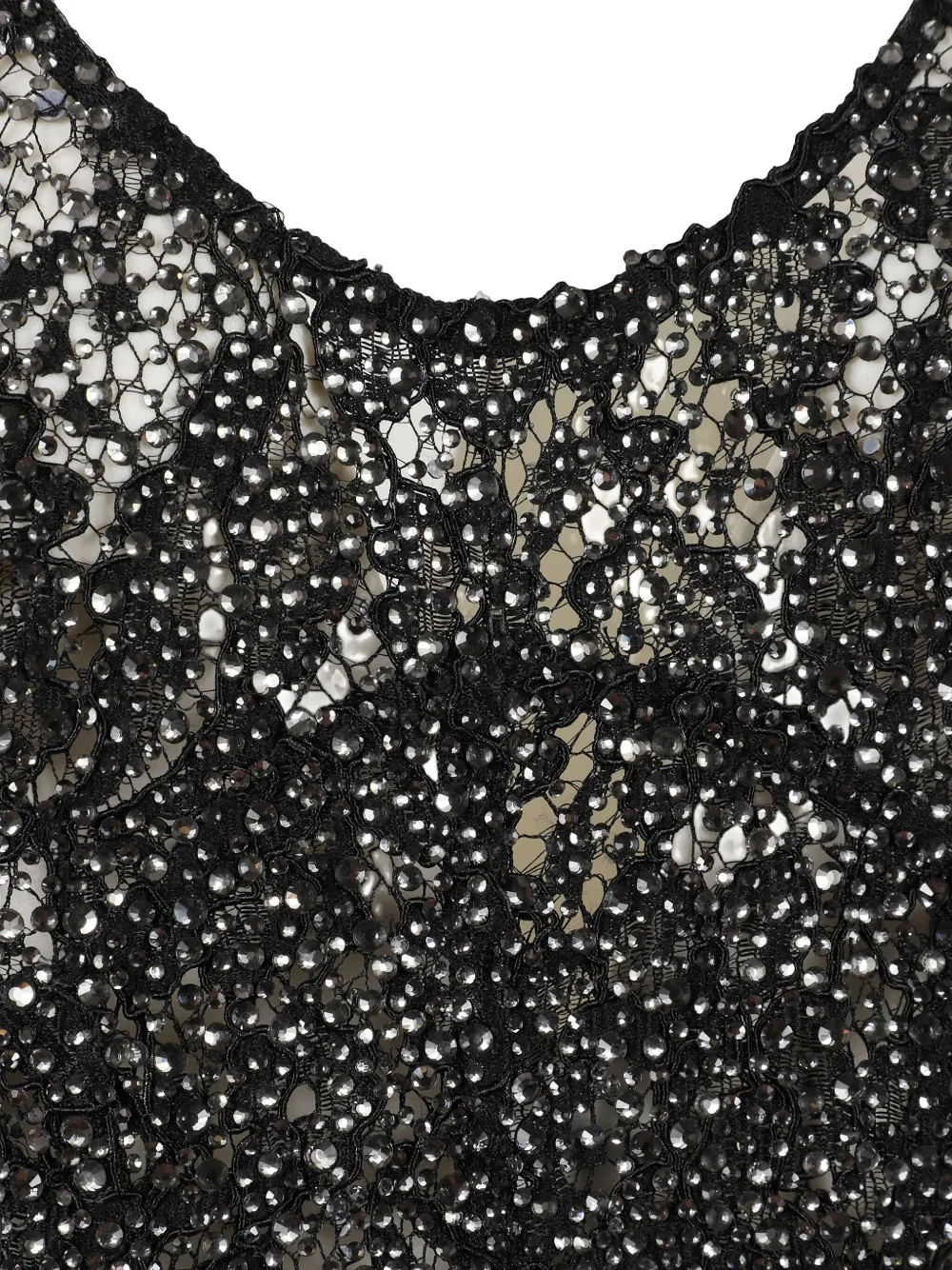 The New Arrivals Ilkyaz Ozel crystal-embellished lace maxi dress - Zwart