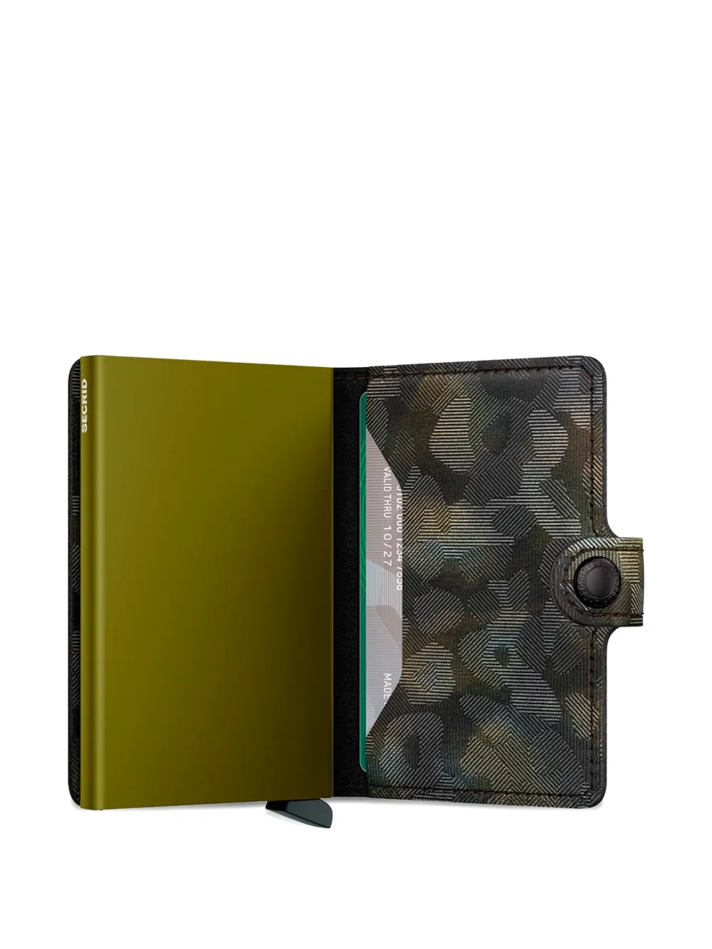 Secrid Leren pasjeshouder met camouflageprint Groen