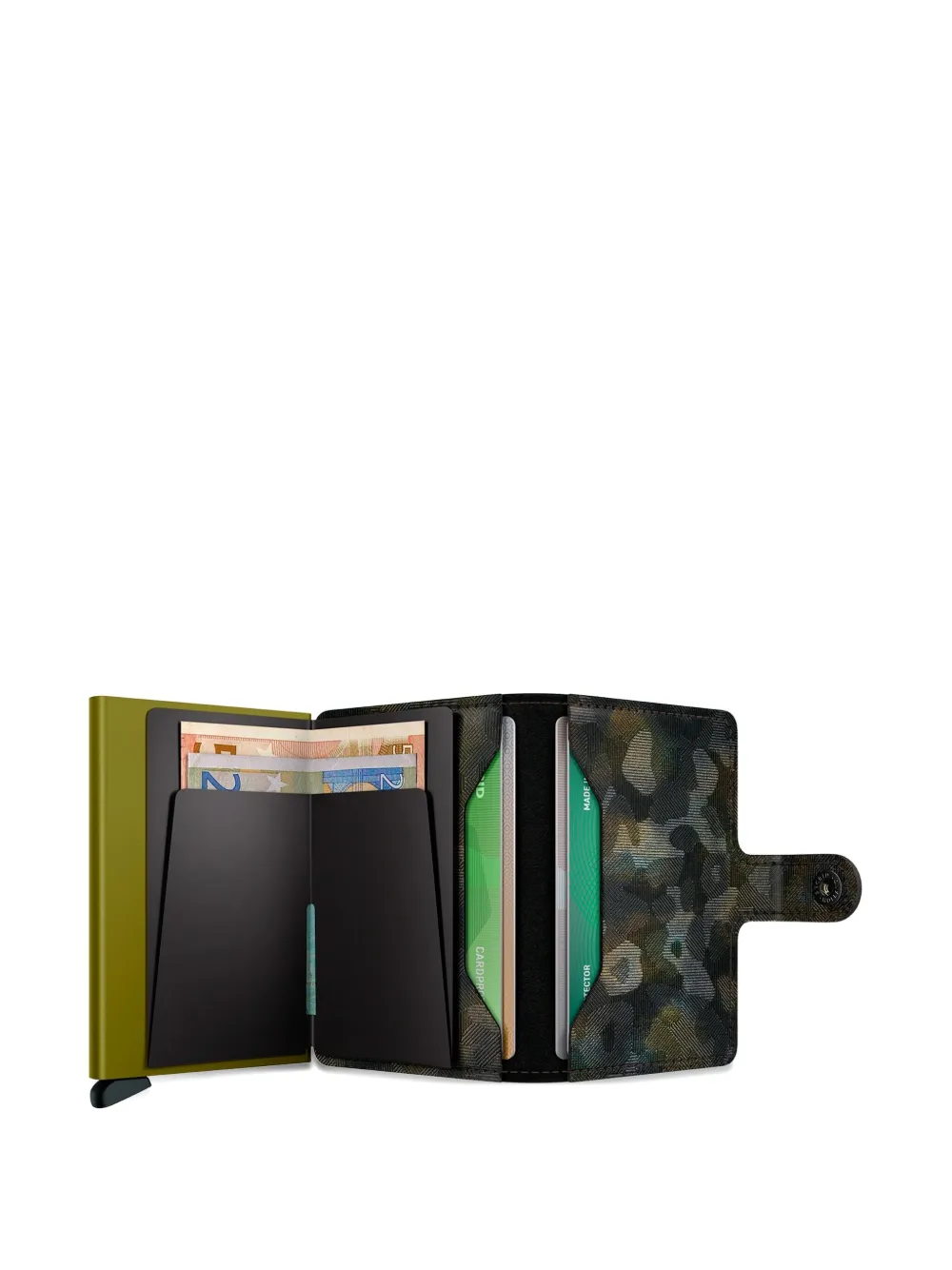 Secrid Leren pasjeshouder met camouflageprint Groen