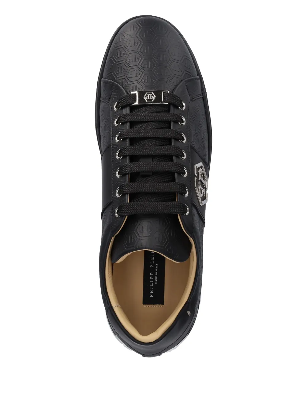 Philipp Plein embossed-logo lace-up sneakers Black