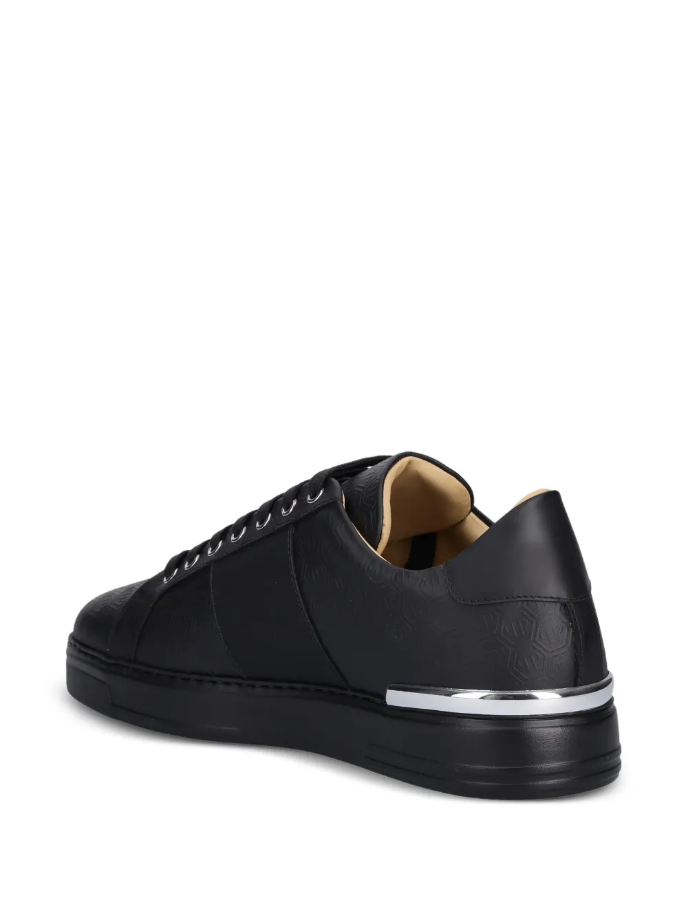 Philipp Plein embossed-logo lace-up sneakers Black