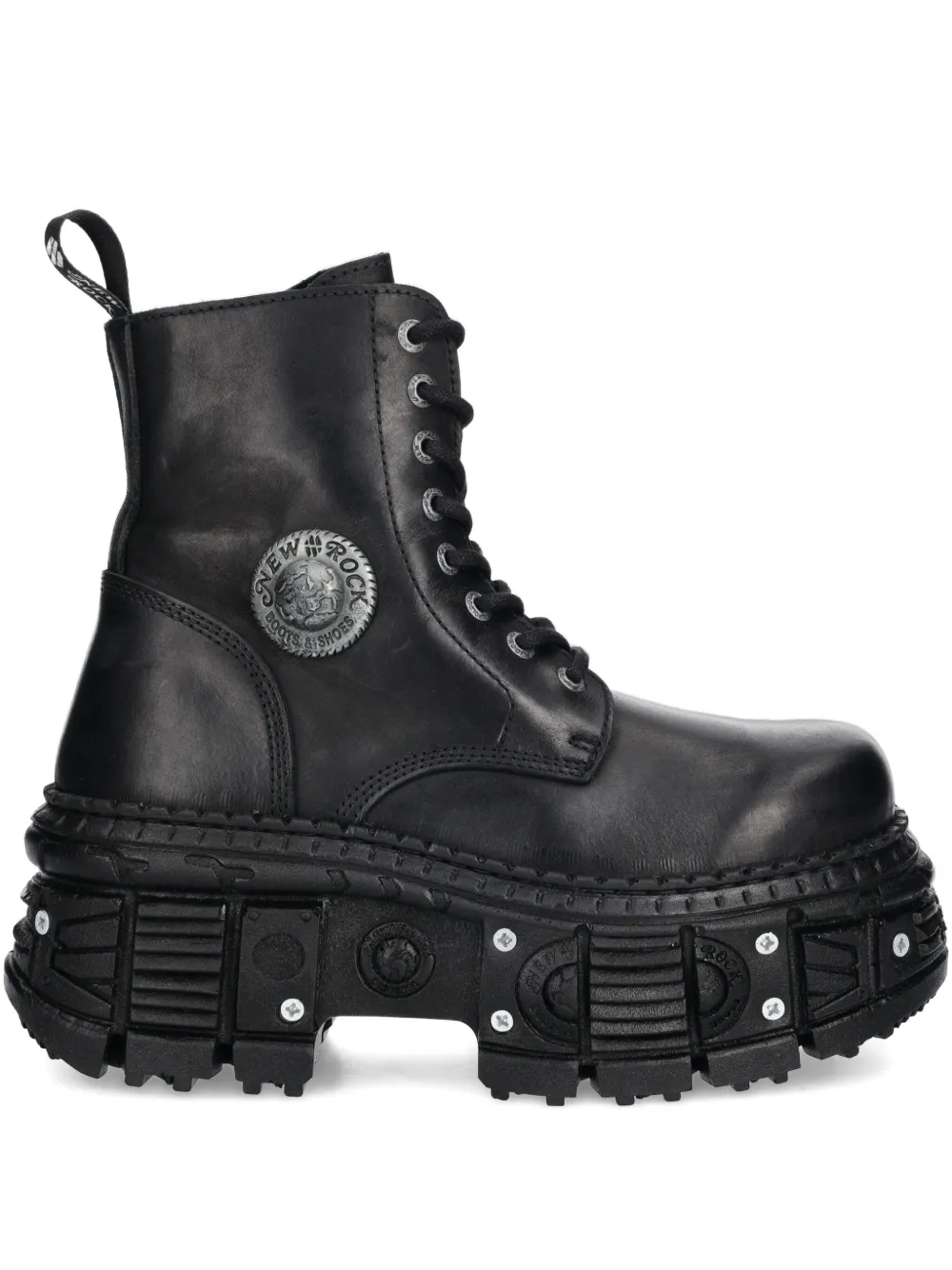 NEW ROCK 100mm lace-up boots Black