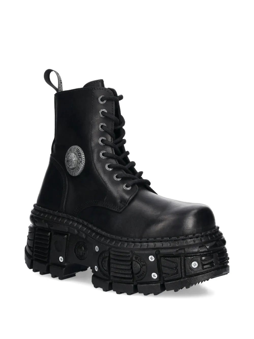 NEW ROCK 100mm lace-up boots Black