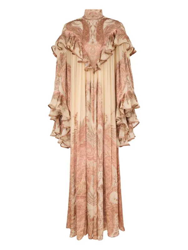 strapless open back dress Zimmermann Burnout Sunray Midi Nude main image 1