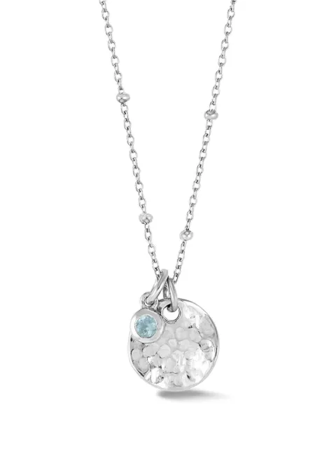 DOWER AND HALL hammered-disc aquamarine-pendent necklace