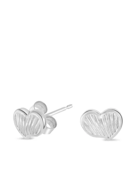 DOWER AND HALL Humbug Heart Studs ribbed earrings