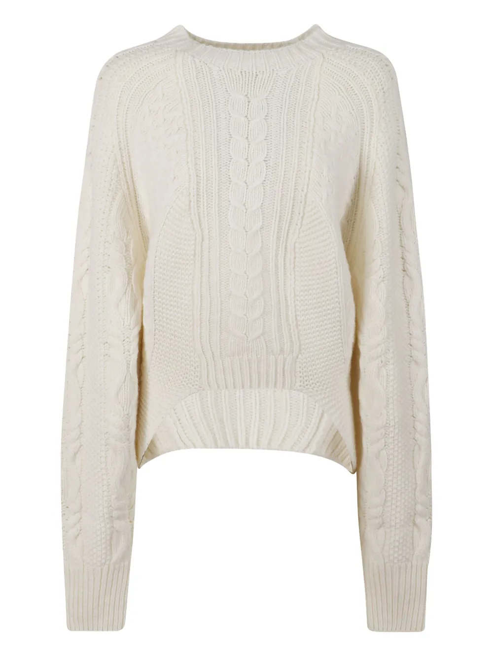 DONDUP cable-knit crew-neck sweater - Bianco