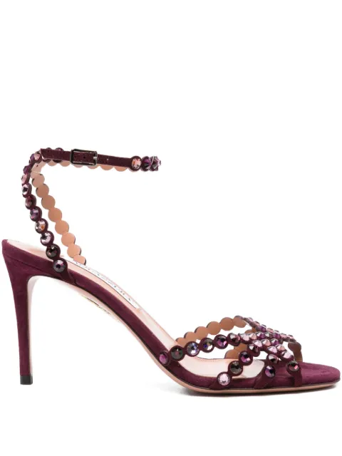 Aquazzura 90mm embellished scalloped-edges heeled sandals