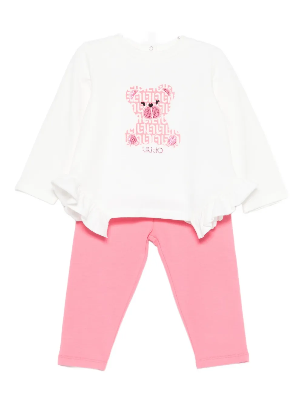 Liu •jo Bear-print Trouser Set In Pink