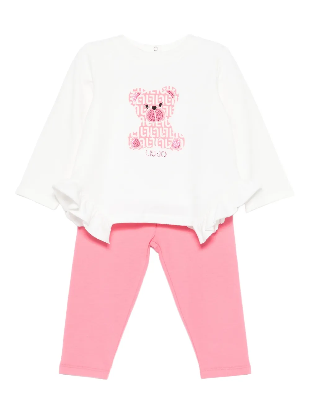 Liu Jo Kids bear-print trouser set | Pink | Image 1