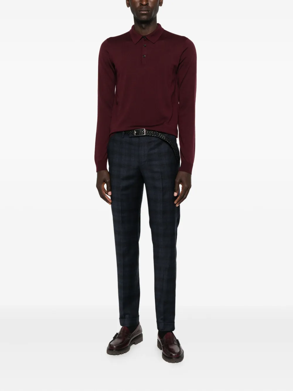 PT Torino Geruite broek - Blauw
